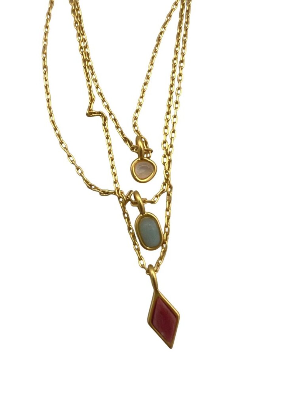 Madewell Stone Collection 3 Necklace Set NWT $46 Hollywood Wardrobe Acquired - Picture 5 of 7